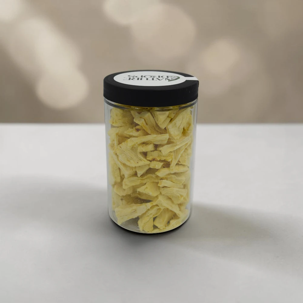 Traškūs liofilizuoti ananasai be pridėtinio cukraus – produkto tekstūra