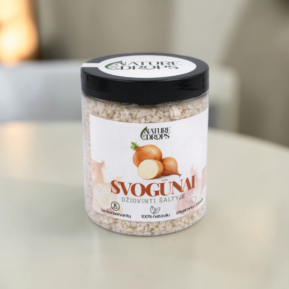 Baltasis liofilizuotas svogūnas Nature Drops pakuotėje – natūralūs prieskoniai