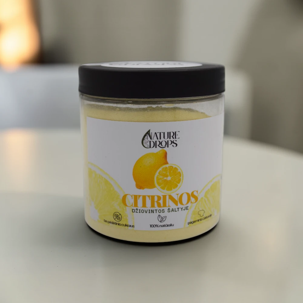 Liofilizuoti citrinos milteliai Nature Drops pakuotėje – natūralus citrusinis prieskonis