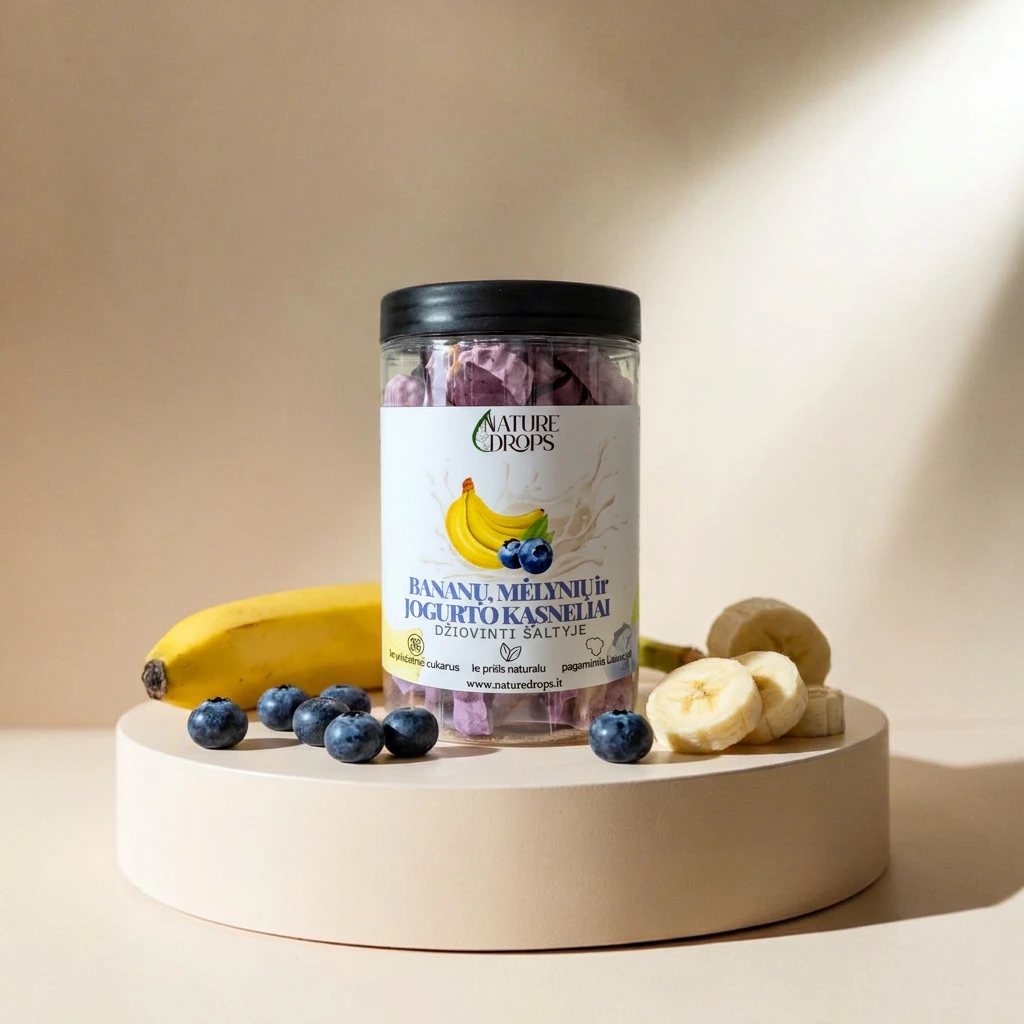 Bananų ir mėlynių kąsneliai | NatureDrops