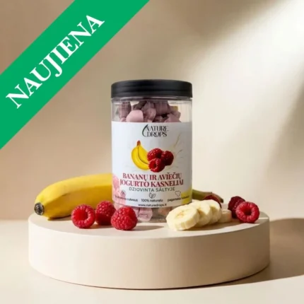 Bananų, aviečių kąsneliai | NatureDrops
